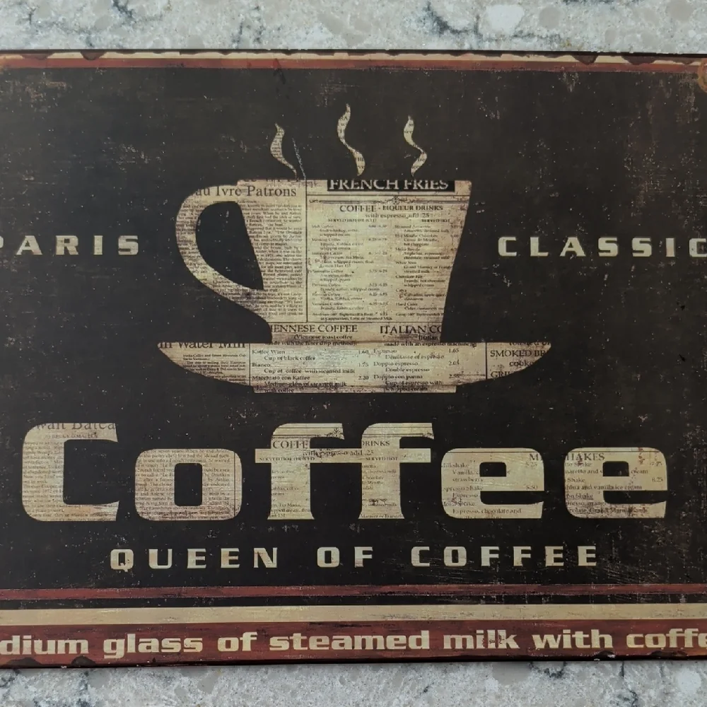Vintage Look  Coffee Metal Sign